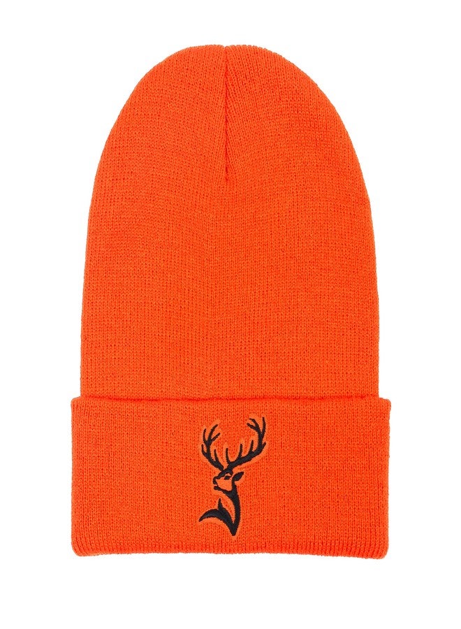 singwe Hunting Beanie Blaze Orange Knit Hat Outdoor Winter Hats Deer Hunter Cuffed Beanie for Men Women - Image 1